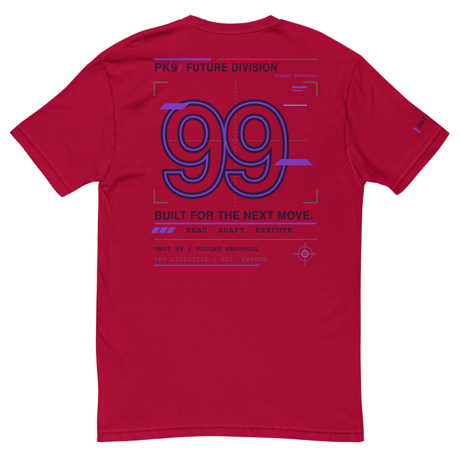 Future Division — REDSHIFT-9 Tee — Rouge — Product mockup