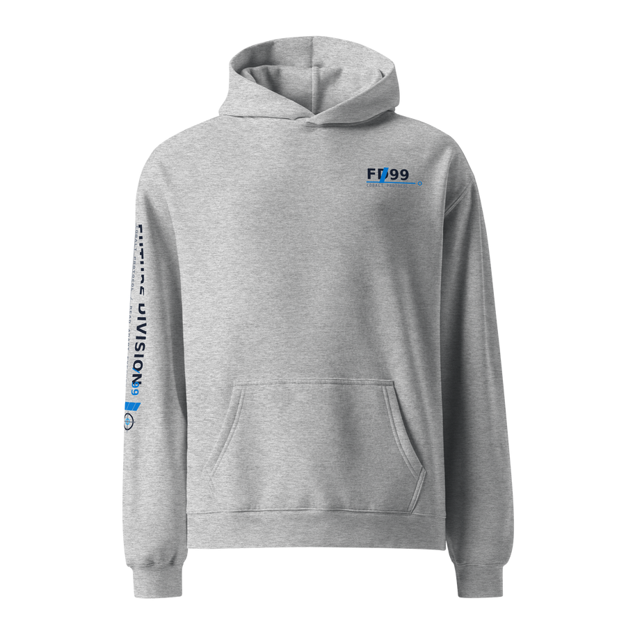 Future Division — PHASE-9 Oversize Hoodie — Gris Chiné — Product mockup