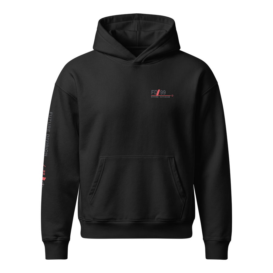 Future Division — NEXUS-9 Hoodie — Noir — Product mockup