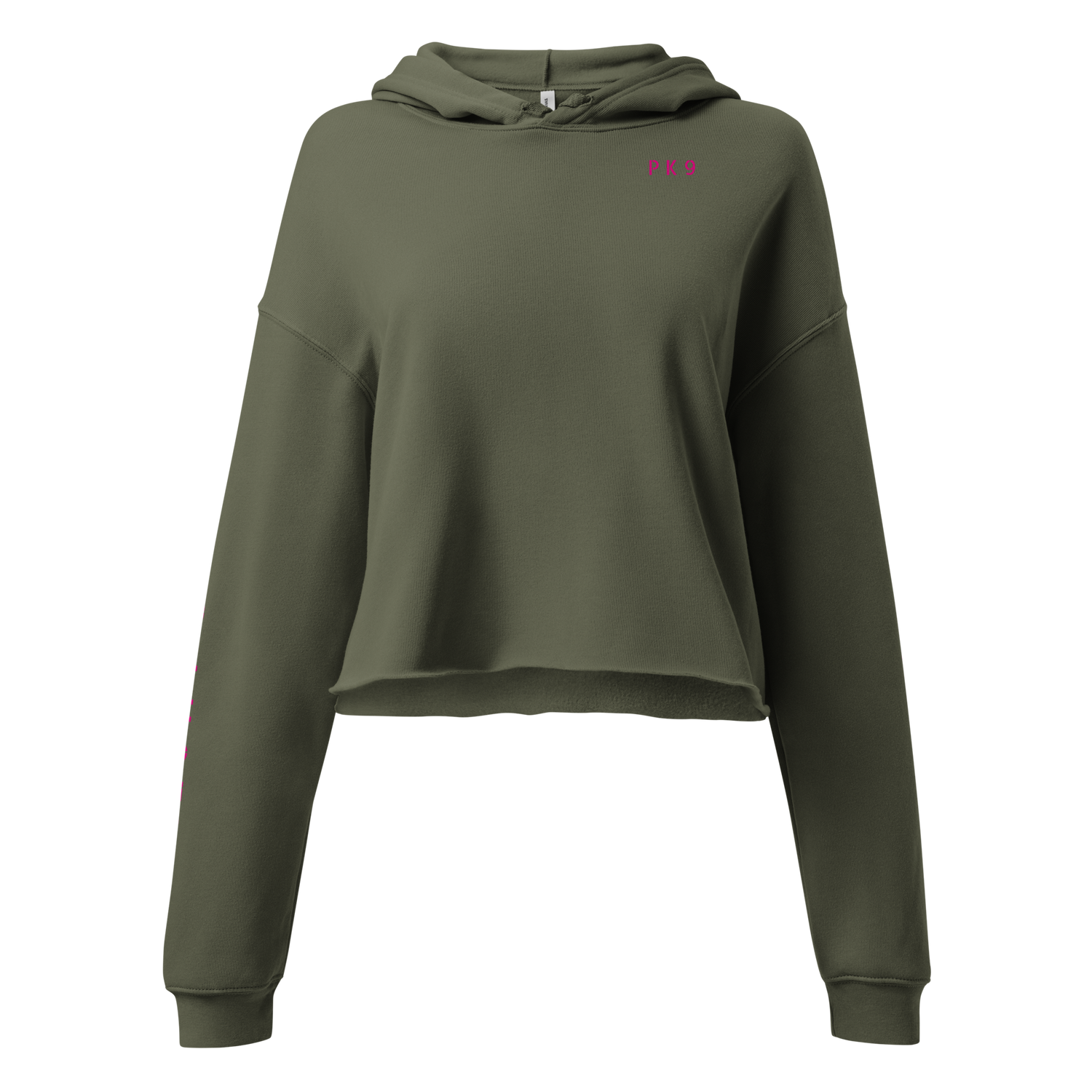 Crop Hoodie PK9 Poker Angel — Military Green — S