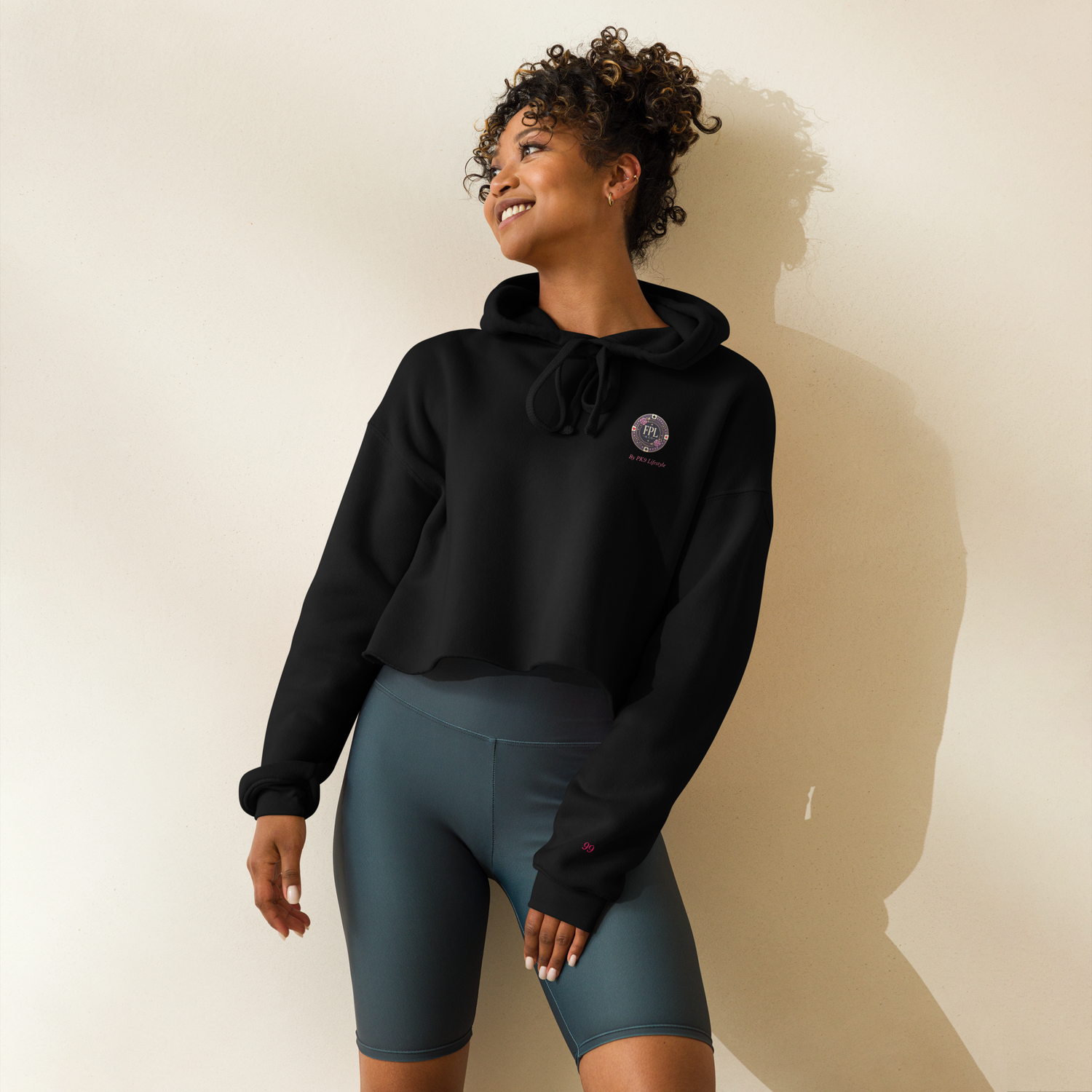 Crop Hoodie PK9 x FPL — Noir — L