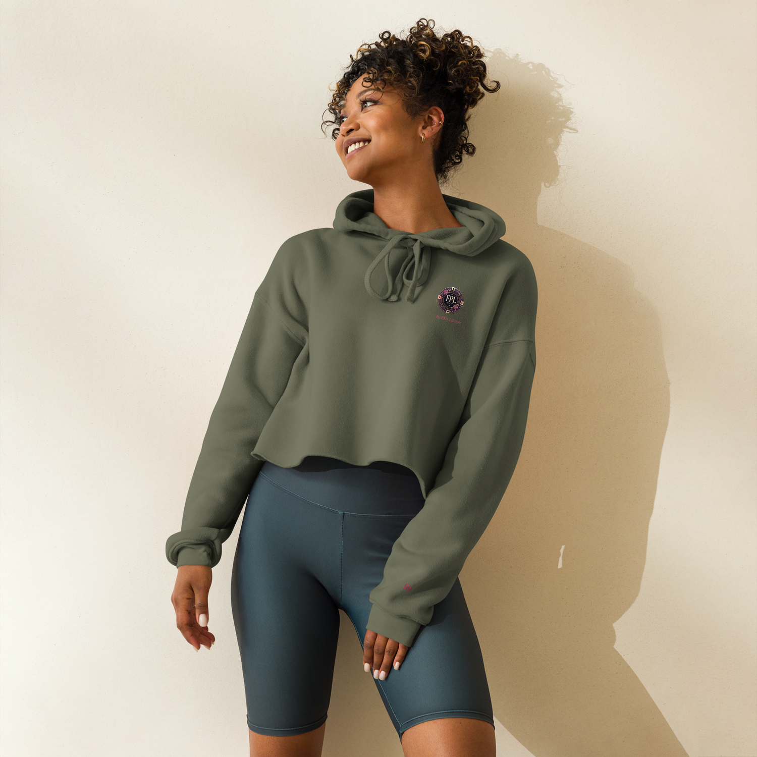 Crop Hoodie PK9 x FPL — Vert Militaire — M