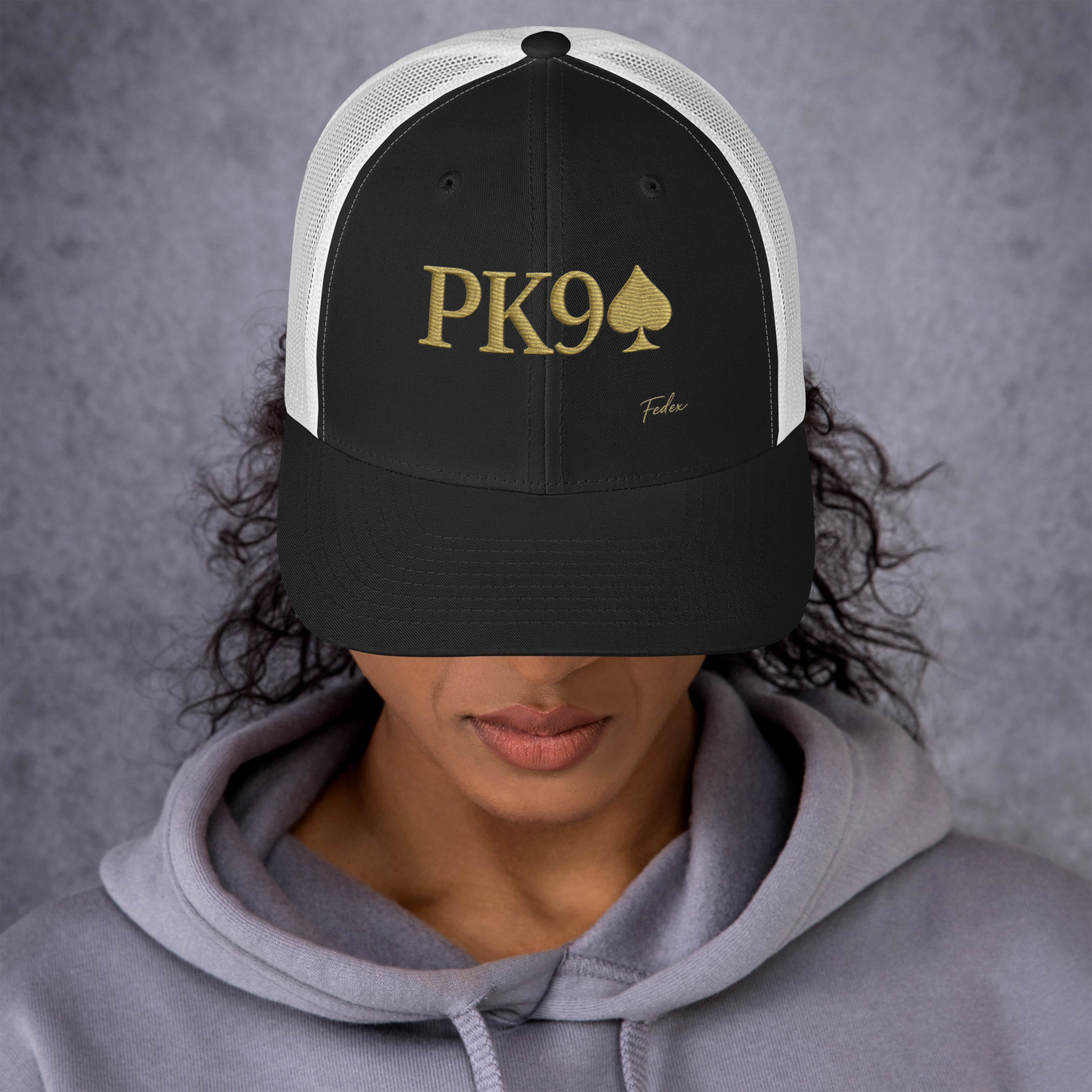 Casquette Trucker PK9 Signature FedEx — Noir / Blanc