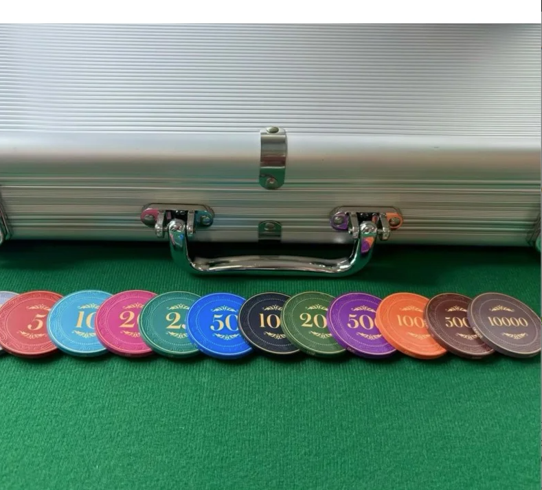 Mallette de 300 jetons de poker "CROWN OF LAUREL" - CASH GAME - en céramique 10 g - EXCLUSIVITÉ CARTES PRODUCTION