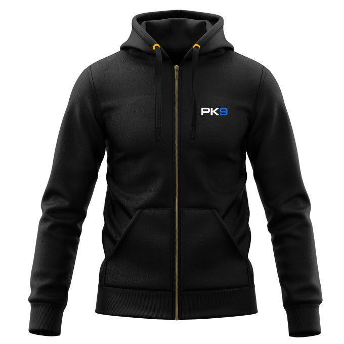 Sweat zippé Deluxe ADN PK9 noir, vue de face