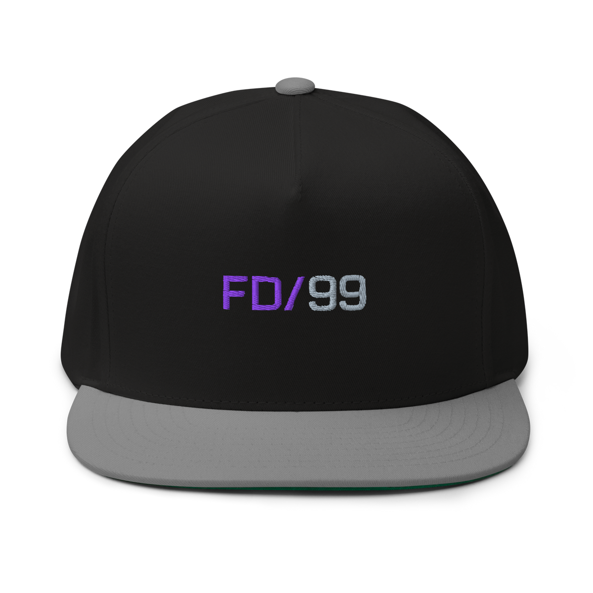Casquette Flat Future Division — Noir Gris — vue de face