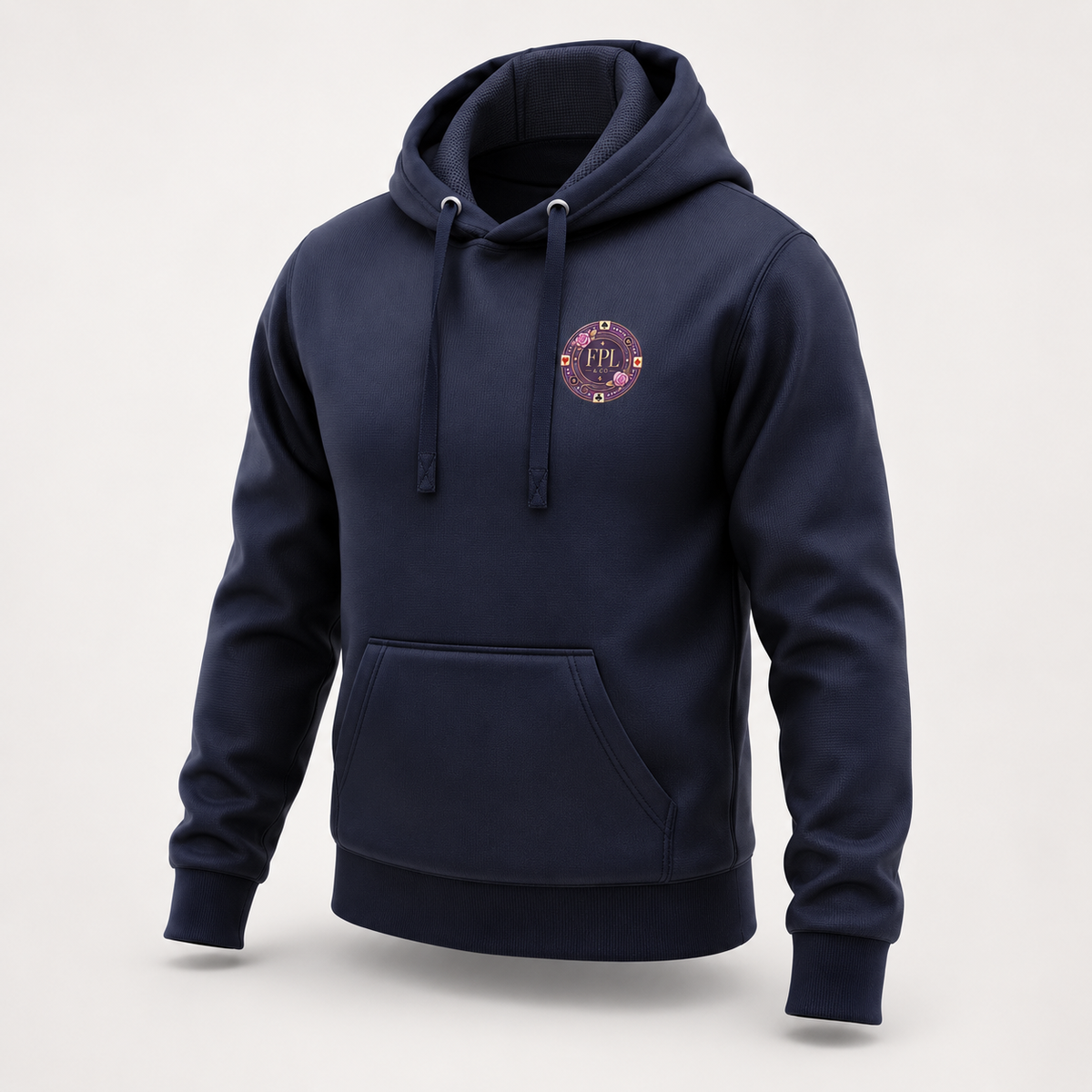 Hoodie Grinder Deluxe FPL × PK9 bleu nuit — visuel e-commerce 7 sur 10