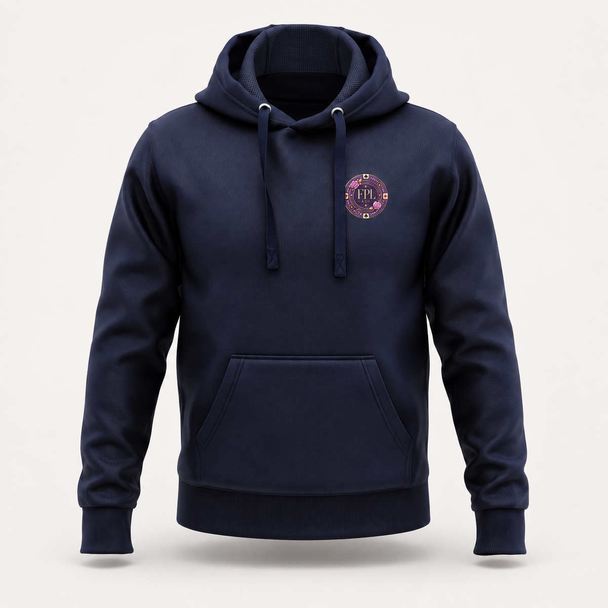 Hoodie Grinder Deluxe FPL × PK9 bleu nuit — visuel e-commerce 10 sur 10