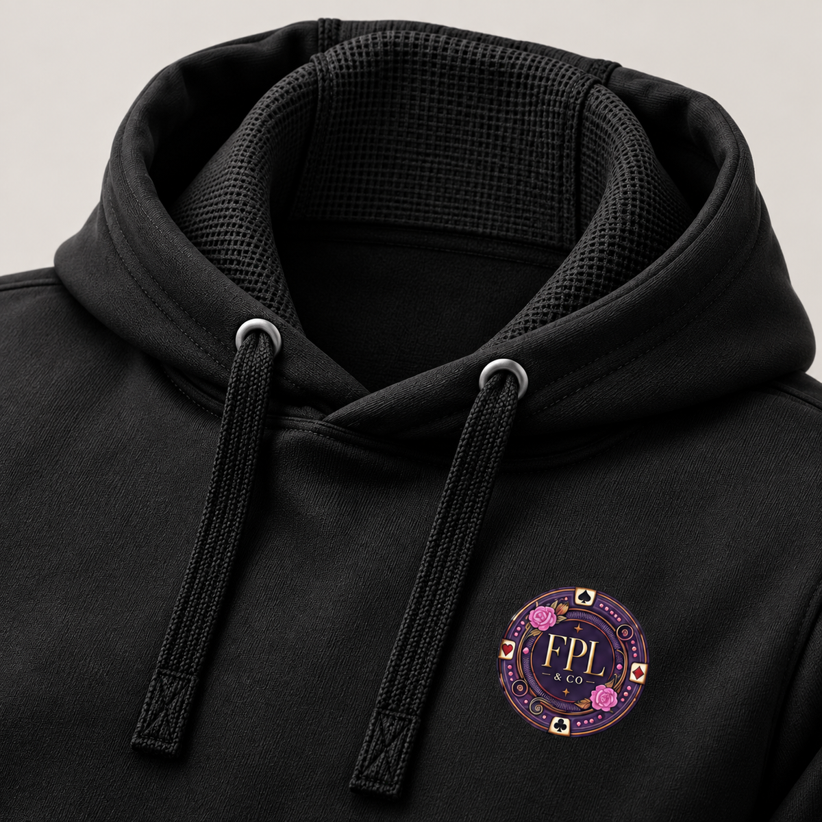 Hoodie Grinder Deluxe FPL × PK9 noir — visuel e-commerce 2 sur 10