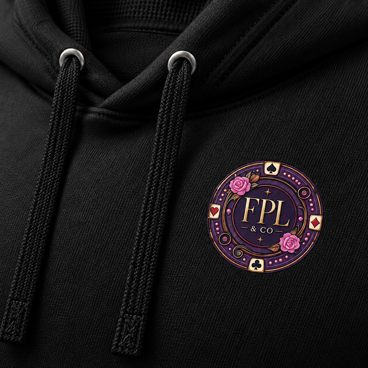 Hoodie Grinder Deluxe FPL × PK9 noir — visuel e-commerce 3 sur 10