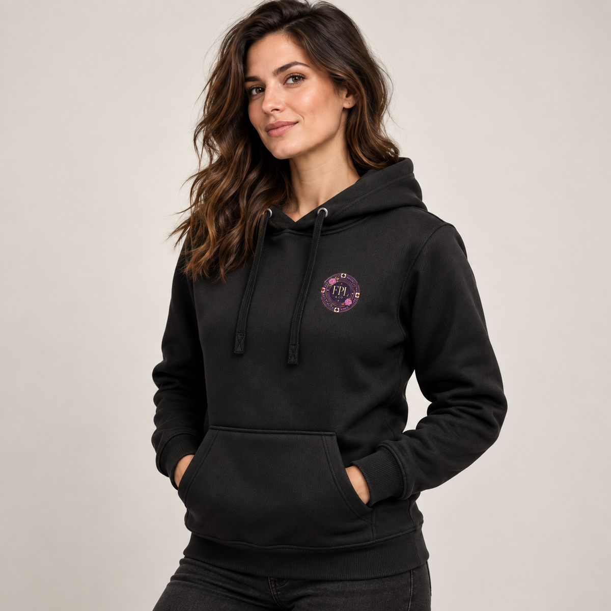 Hoodie Grinder Deluxe FPL × PK9 noir — visuel e-commerce 5 sur 10