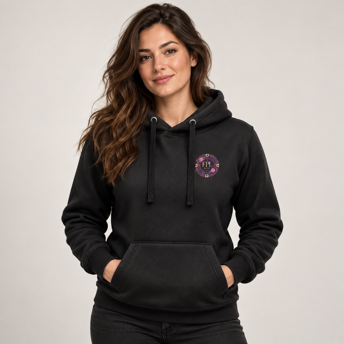 Hoodie Grinder Deluxe FPL × PK9 noir — visuel e-commerce 6 sur 10