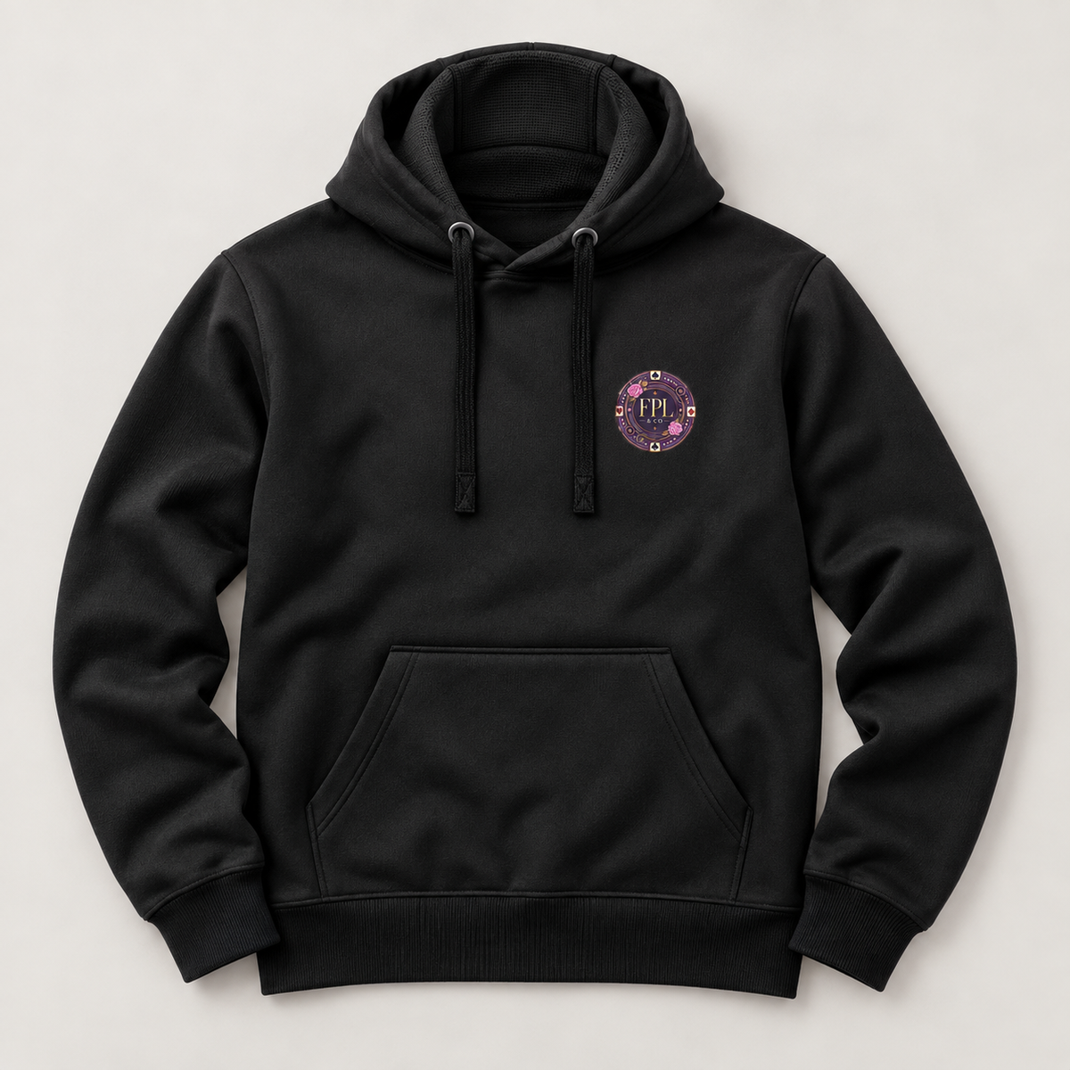 Hoodie Grinder Deluxe FPL × PK9 noir — visuel e-commerce 7 sur 10