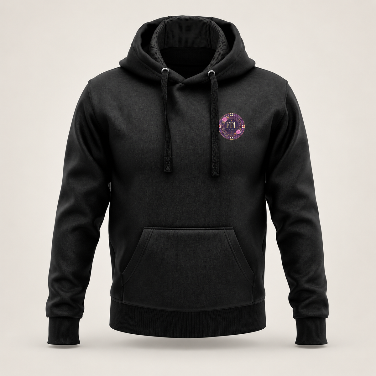 Hoodie Grinder Deluxe FPL × PK9 noir — visuel e-commerce 9 sur 10