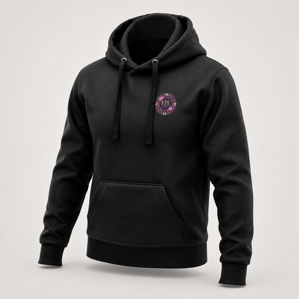 Hoodie Grinder Deluxe FPL × PK9 noir — visuel e-commerce 10 sur 10