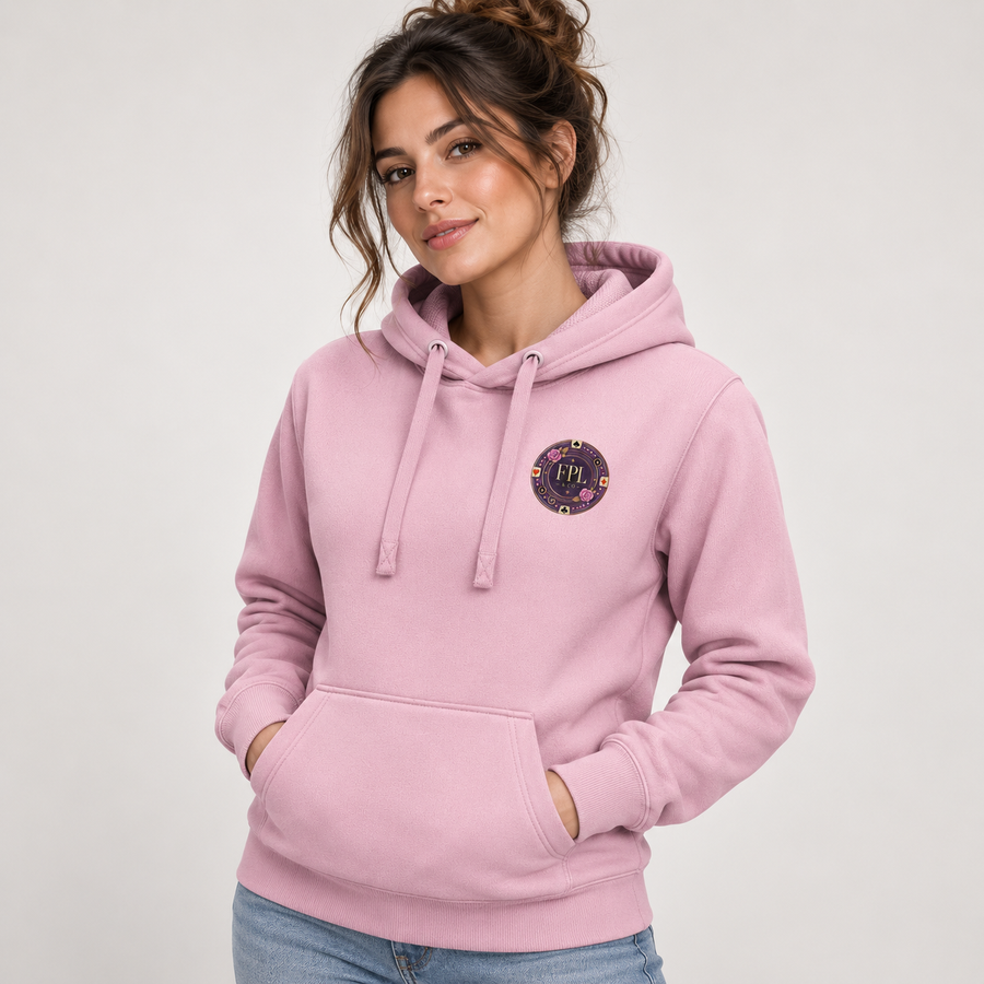 Hoodie Grinder Deluxe FPL × PK9 rose poudré — visuel e-commerce 4 sur 10