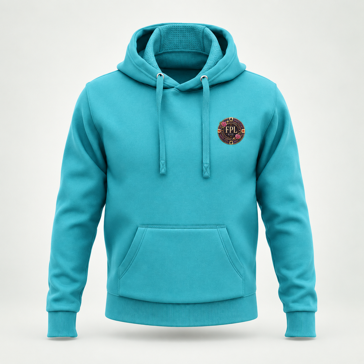 Hoodie Grinder Deluxe FPL × PK9 turquoise — visuel e-commerce 1 sur 10