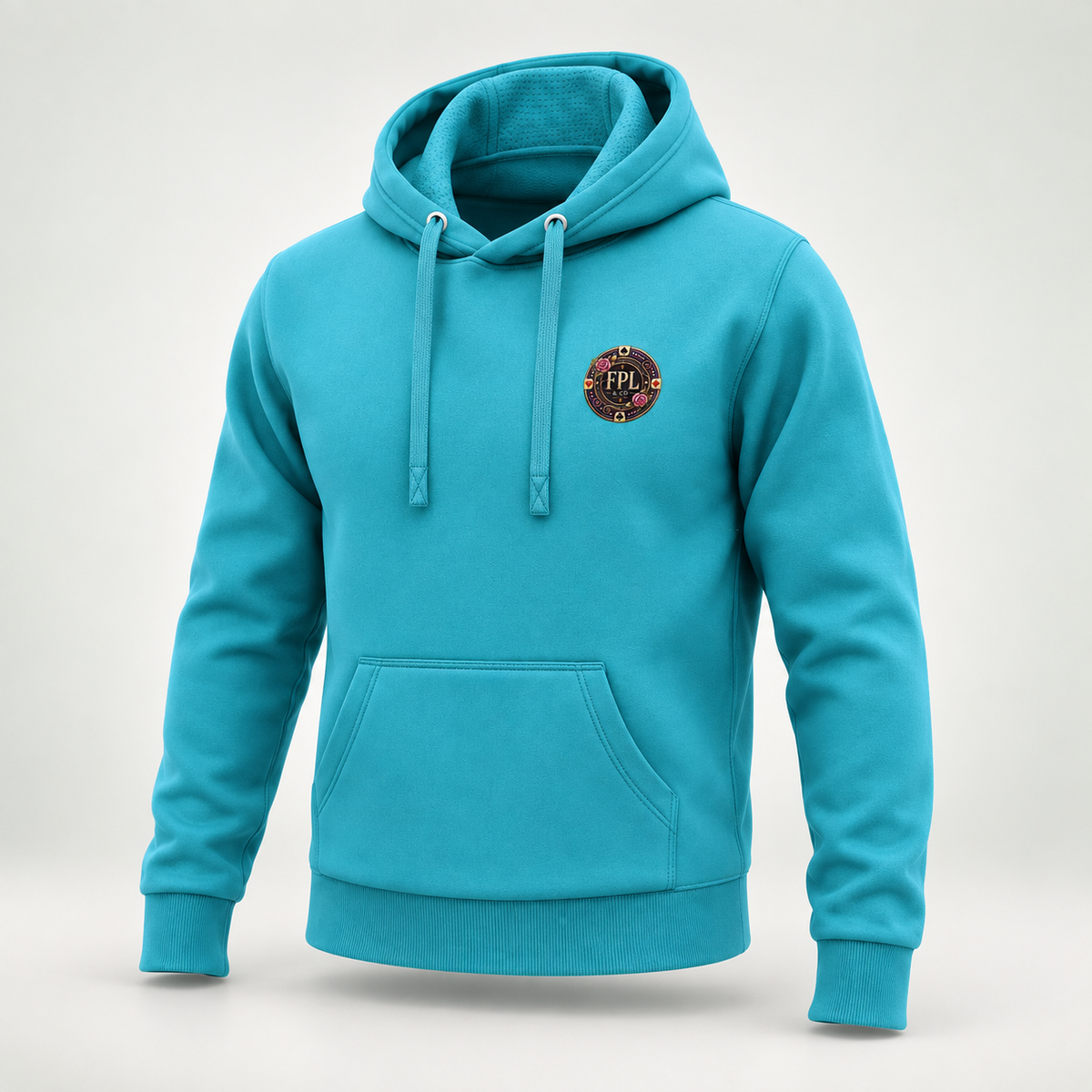 Hoodie Grinder Deluxe FPL × PK9 turquoise — visuel e-commerce 2 sur 10