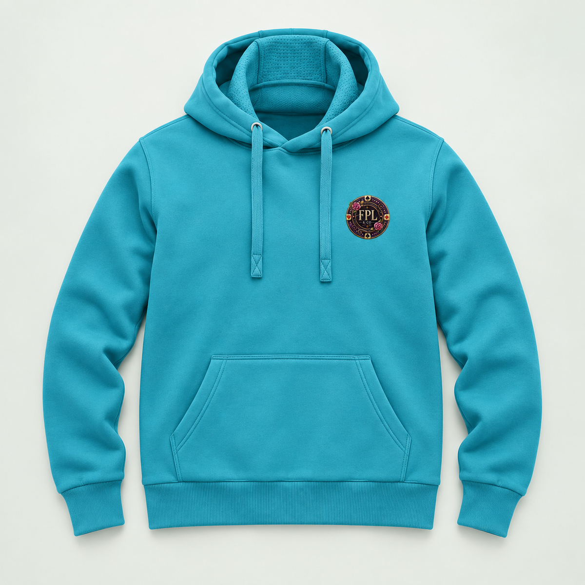 Hoodie Grinder Deluxe FPL × PK9 turquoise — visuel e-commerce 4 sur 10