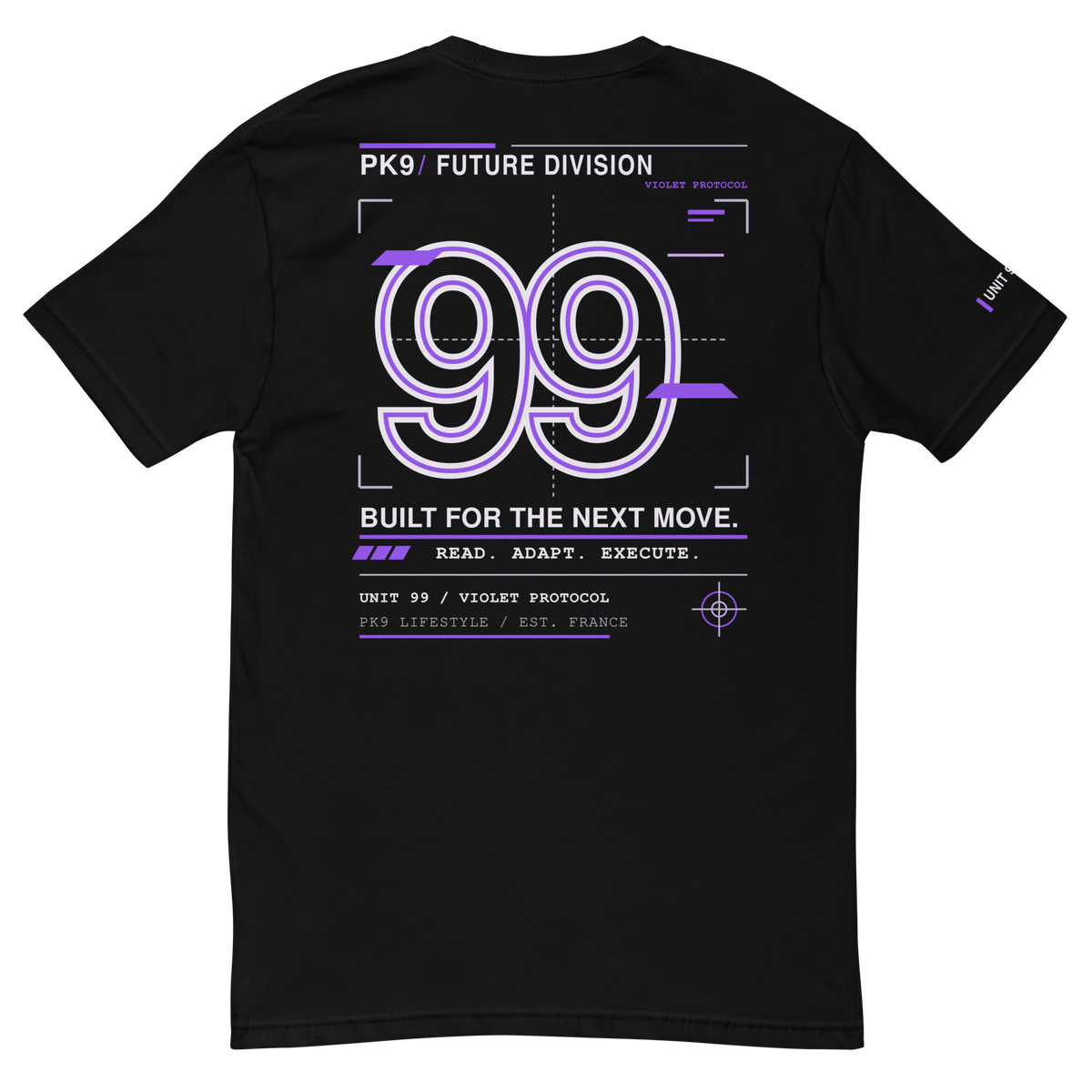 Future Division — SIGNAL-9 Tee — Noir — Product mockup