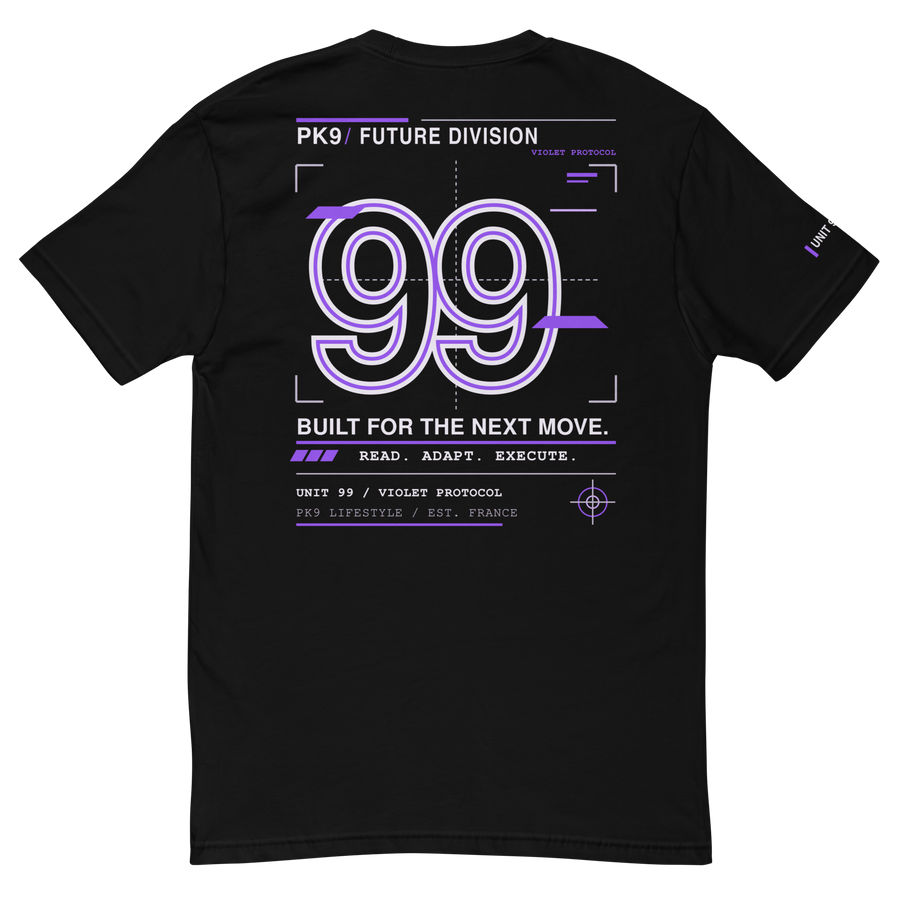 Future Division — SIGNAL-9 Tee — Noir — Product mockup