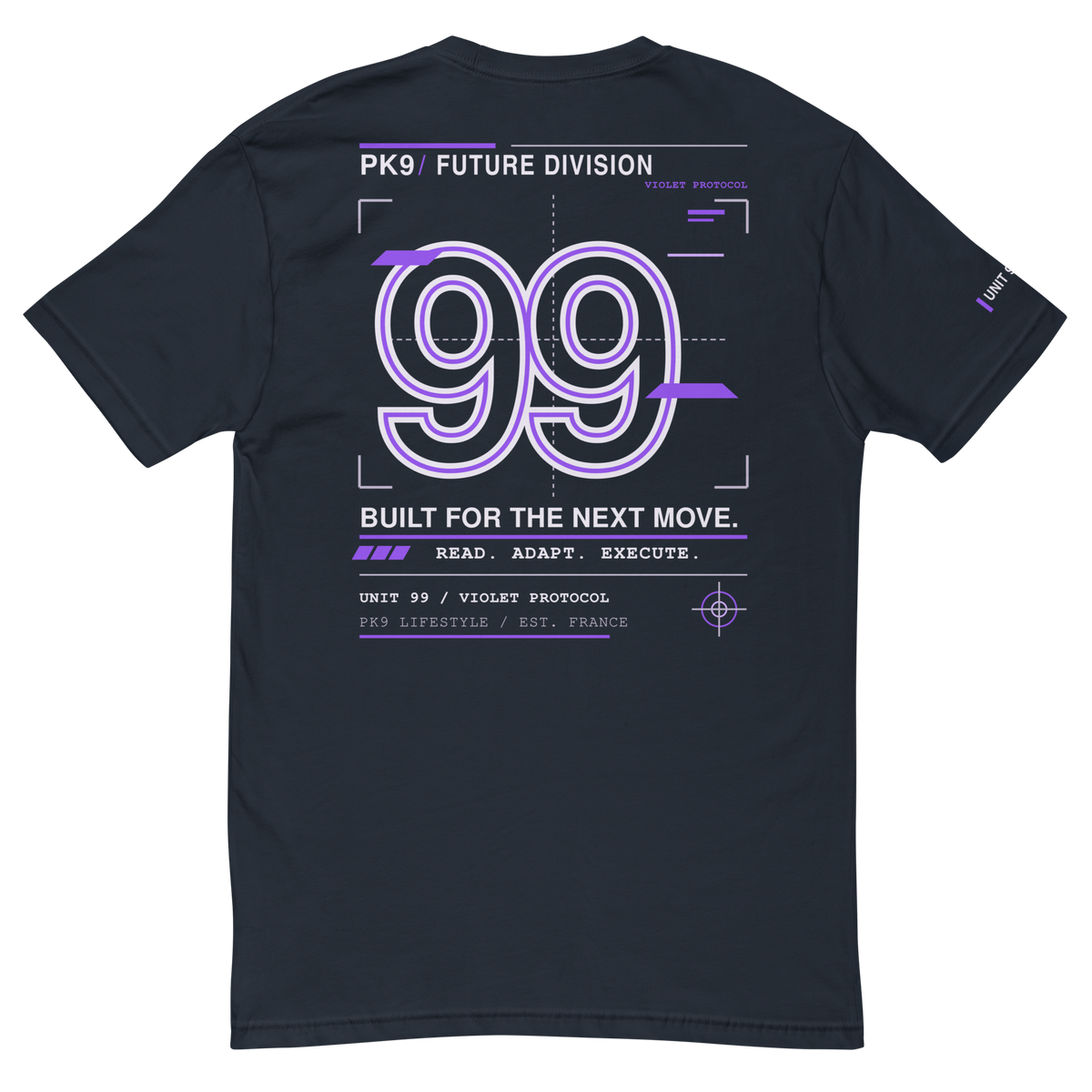 Future Division — SIGNAL-9 Tee — Bleu Nuit — Product mockup
