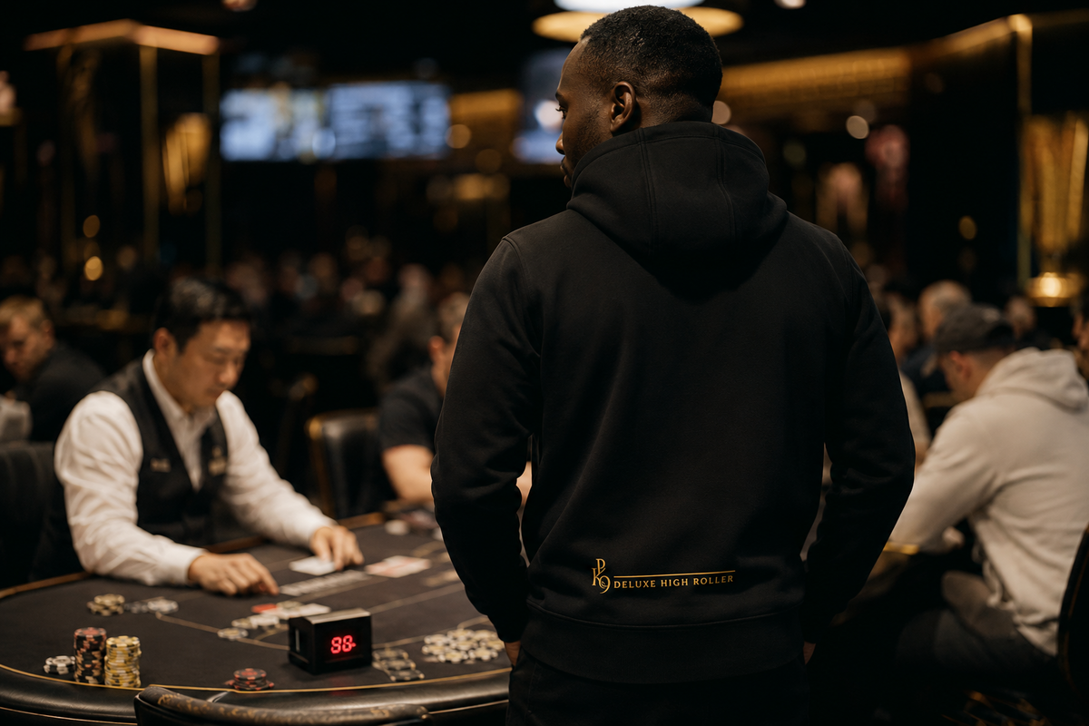 Dos du Zipper Deluxe High Roller noir PK9 à une table de poker