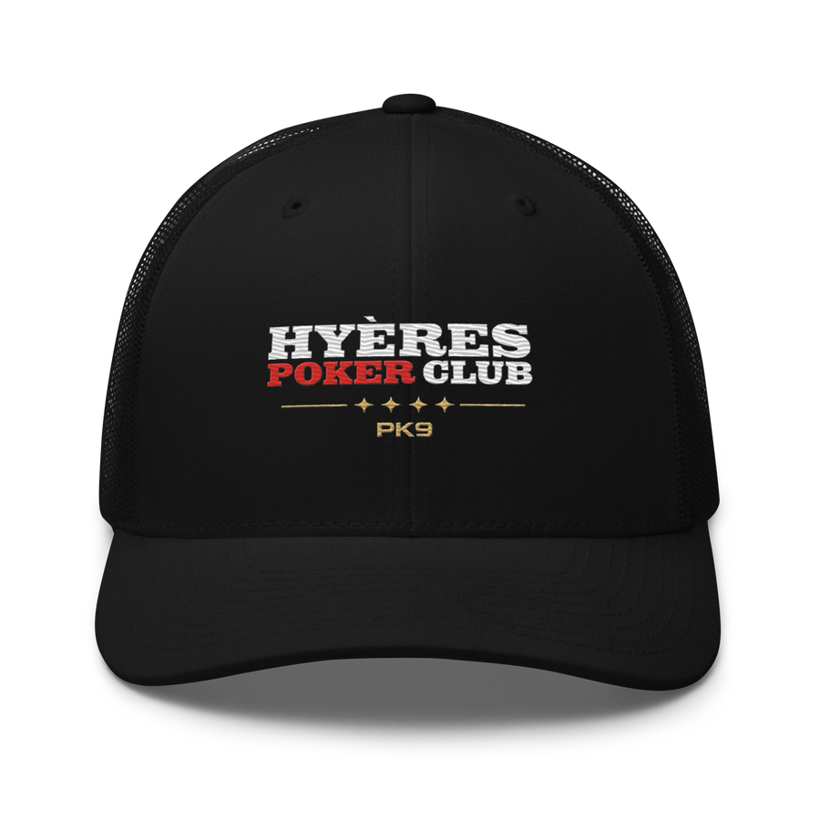 Casquette Hyères Poker Club — Riviera Trucker — Black — Product mockup