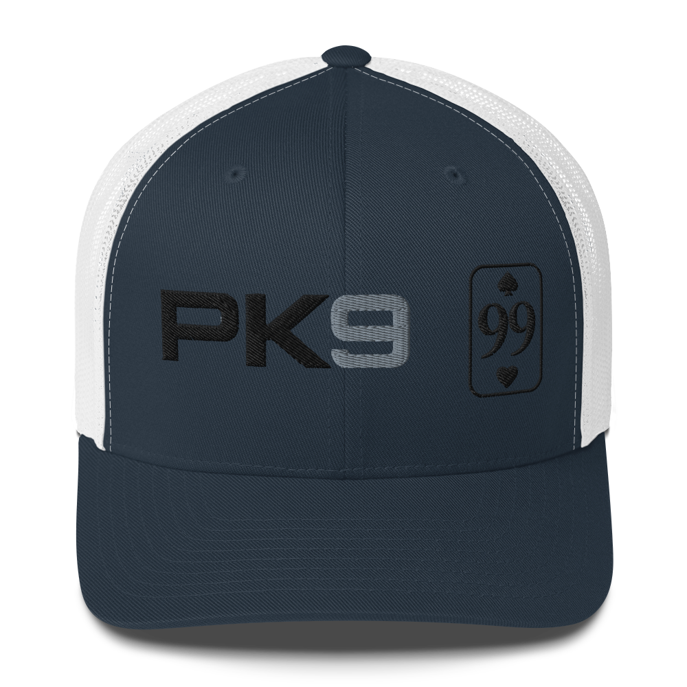 Casquette Trucker Essential — Bleu Marine Blanc — vue de face