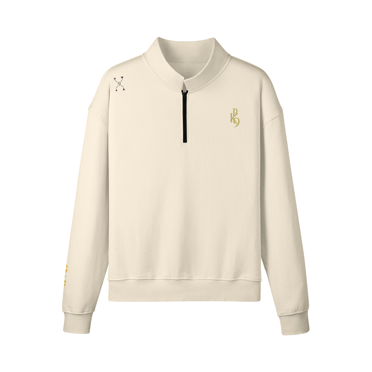 PK9 Gold Club Half-Zip 380 GSM Rice Apricot — détail porté