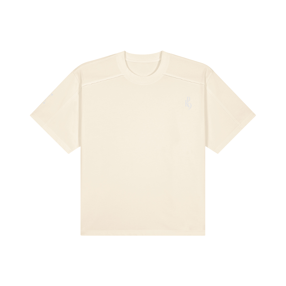 PK9 Gold Club Boxy Tee — Cream — vue de face