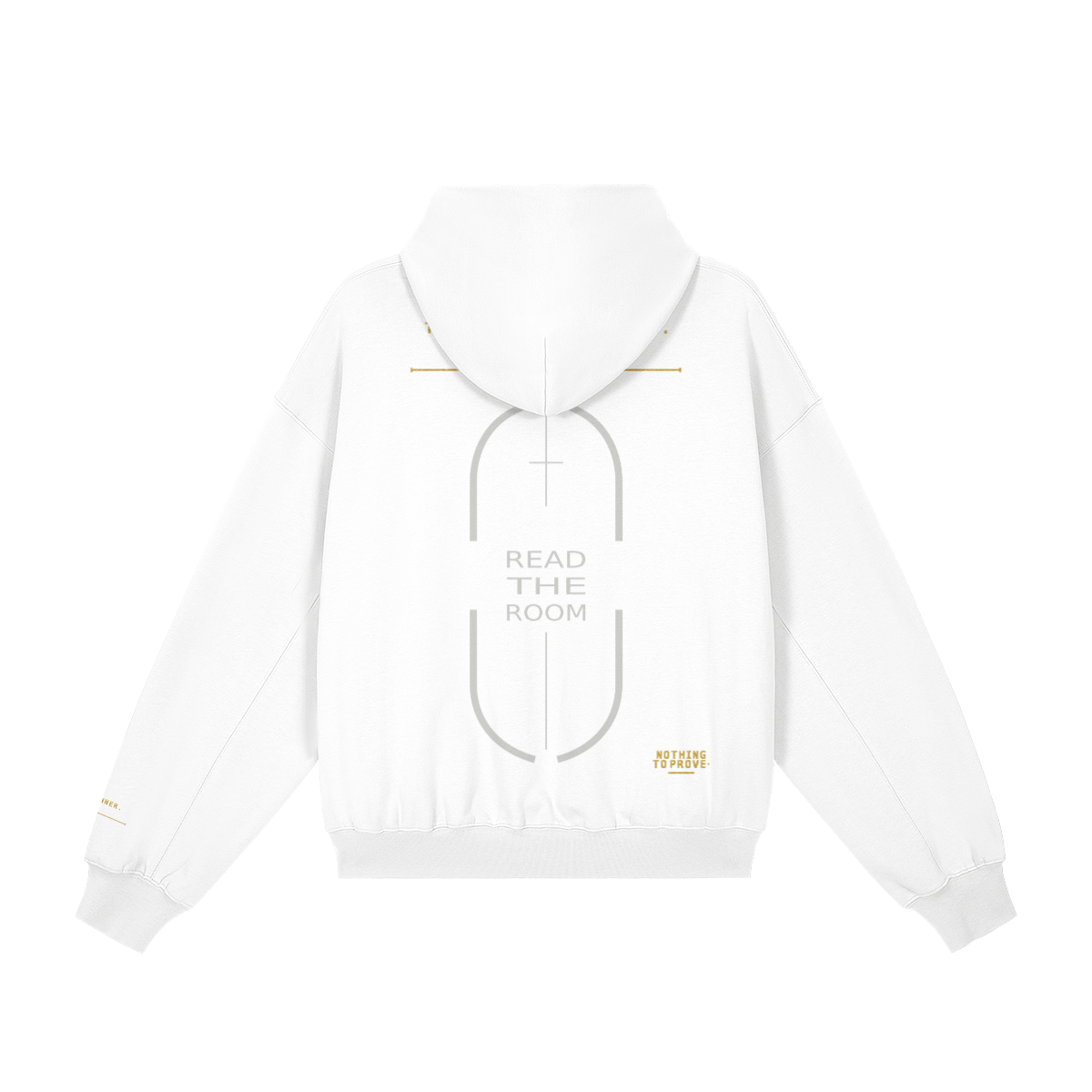 Read The Room Hoodie — White — Back