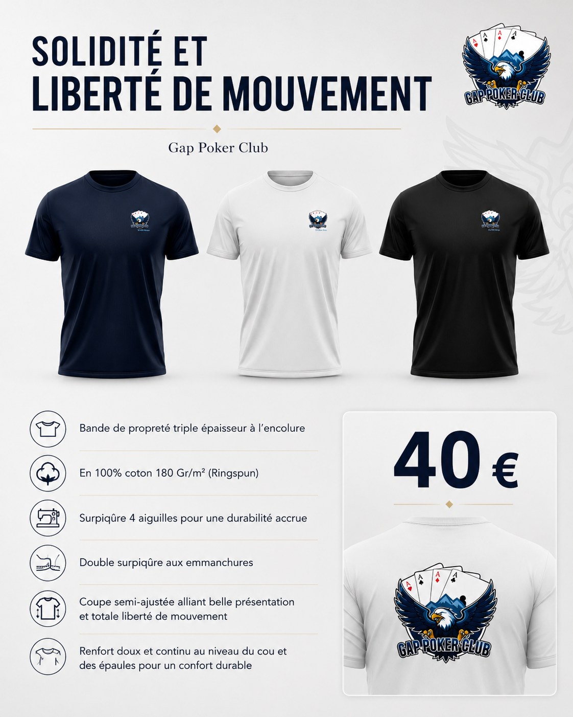 Tee shirt premium Gap X PK9 - Solidité et liberté de mouvement - 40 euros