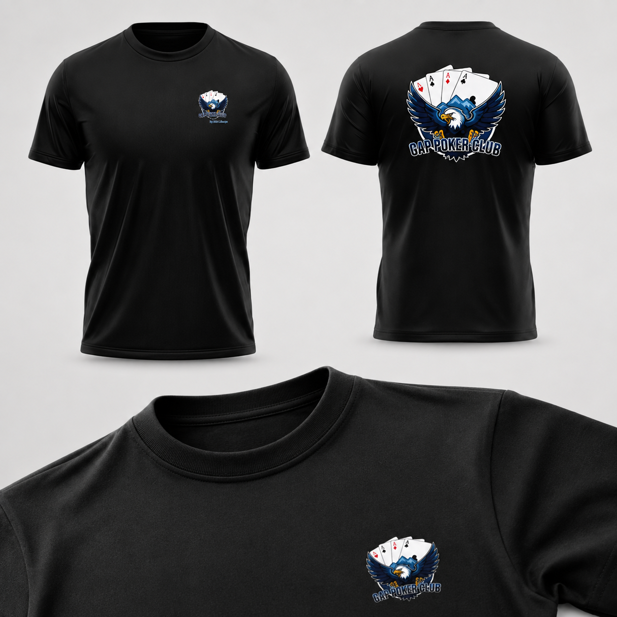 Tee shirt premium Gap X PK9 - Noir - face dos finitions