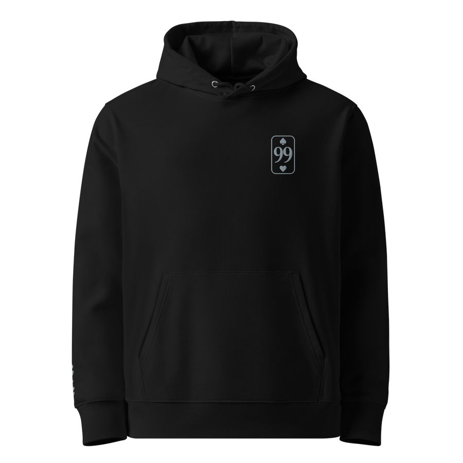 Hoodie Bio Essential Silver Edition — Noir — vue de face