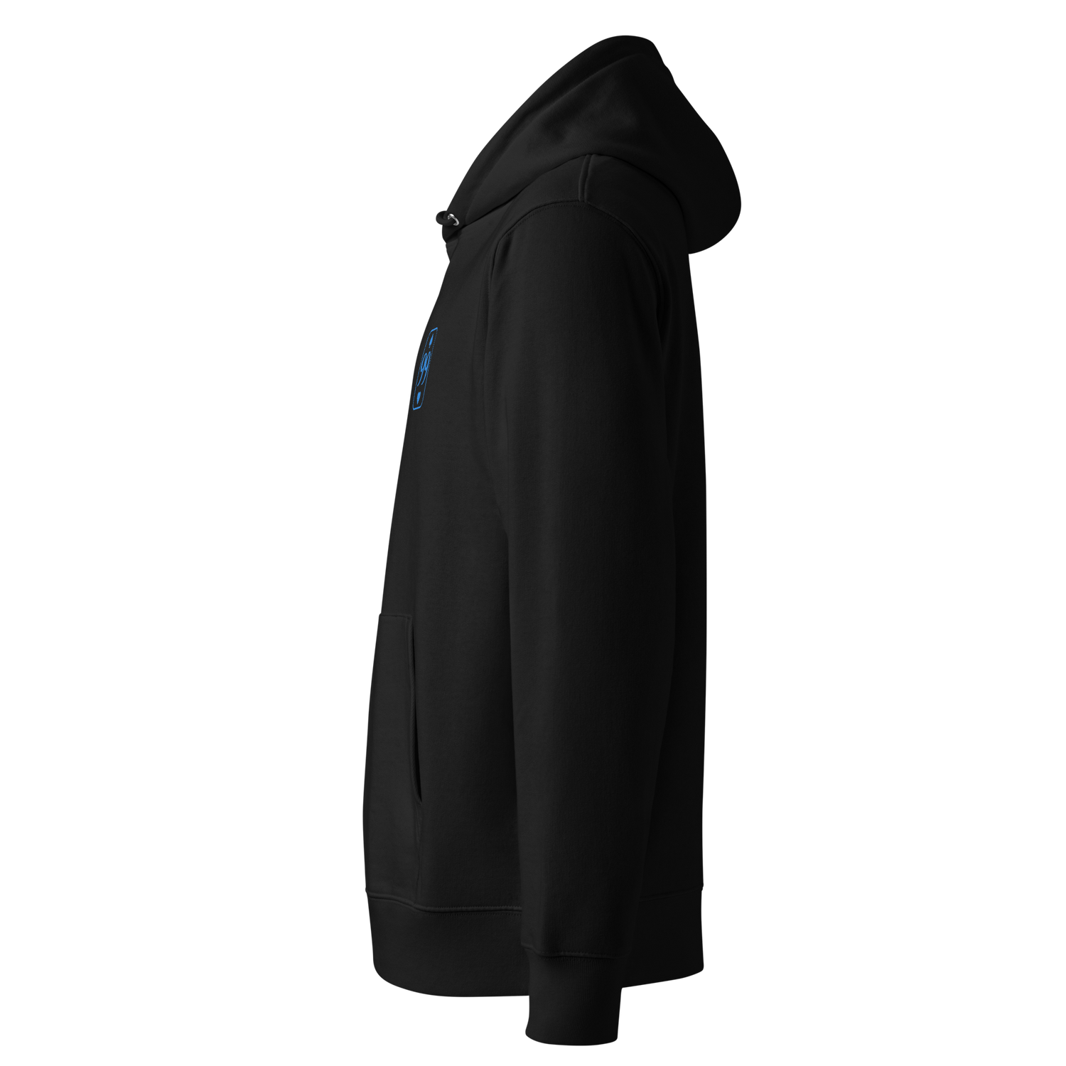Hoodie Bio Essential — Noir — profil gauche