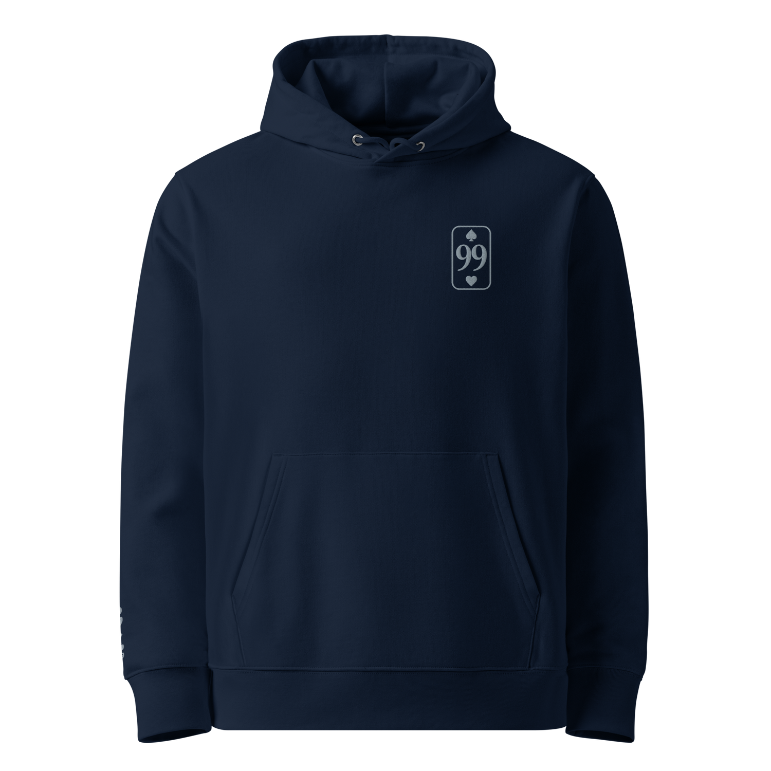 Hoodie Bio Essential Silver Edition — French Navy — vue de face