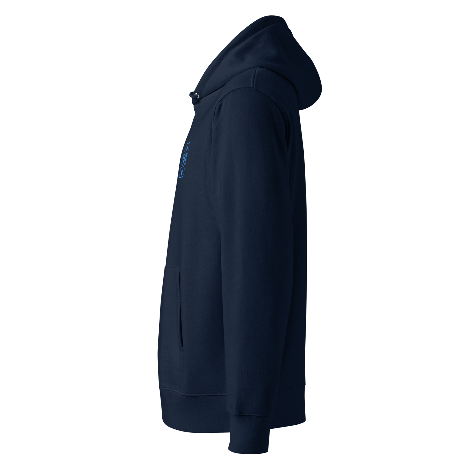 Hoodie Bio Essential — French Navy — profil gauche