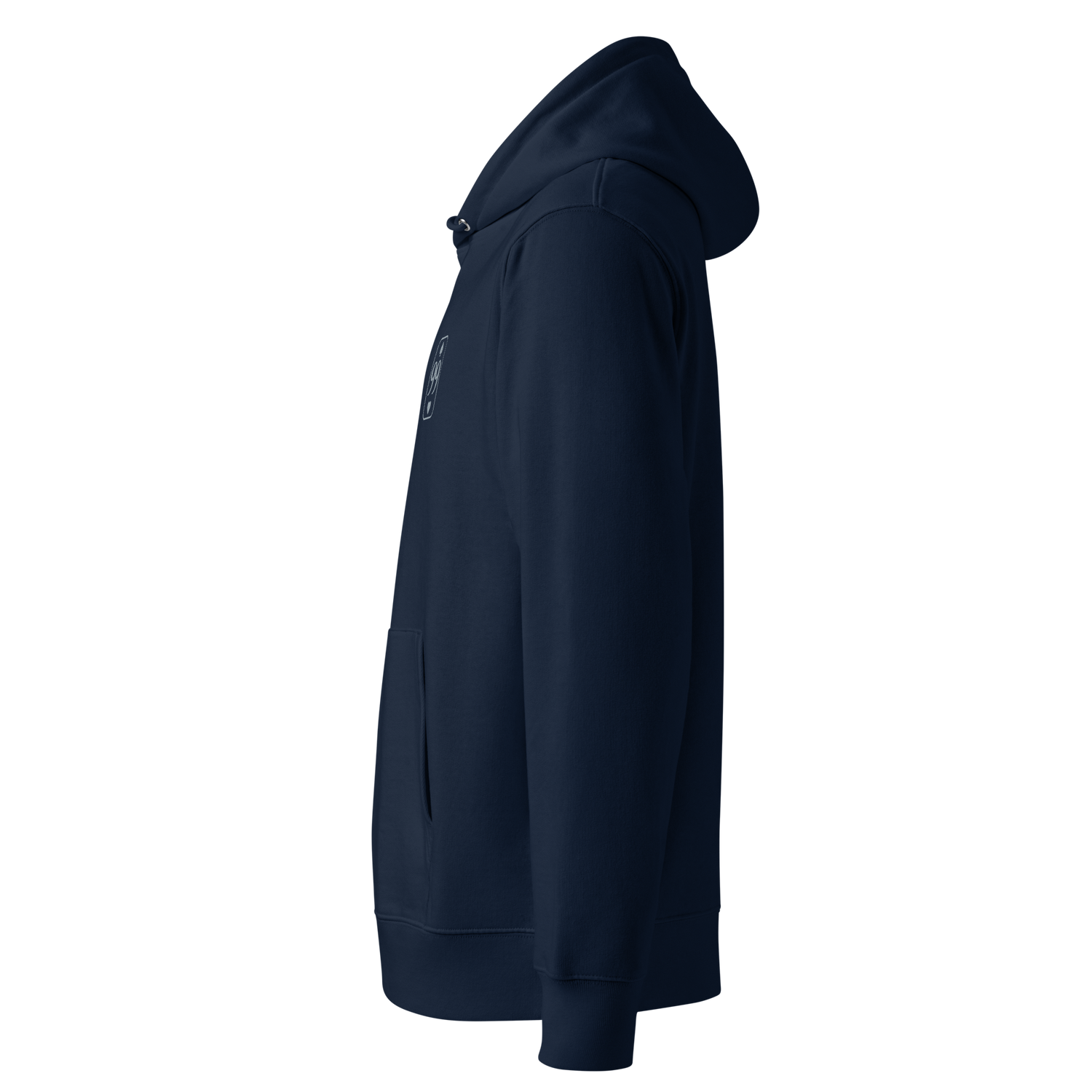 Hoodie Bio Essential Silver Edition — French Navy — profil gauche