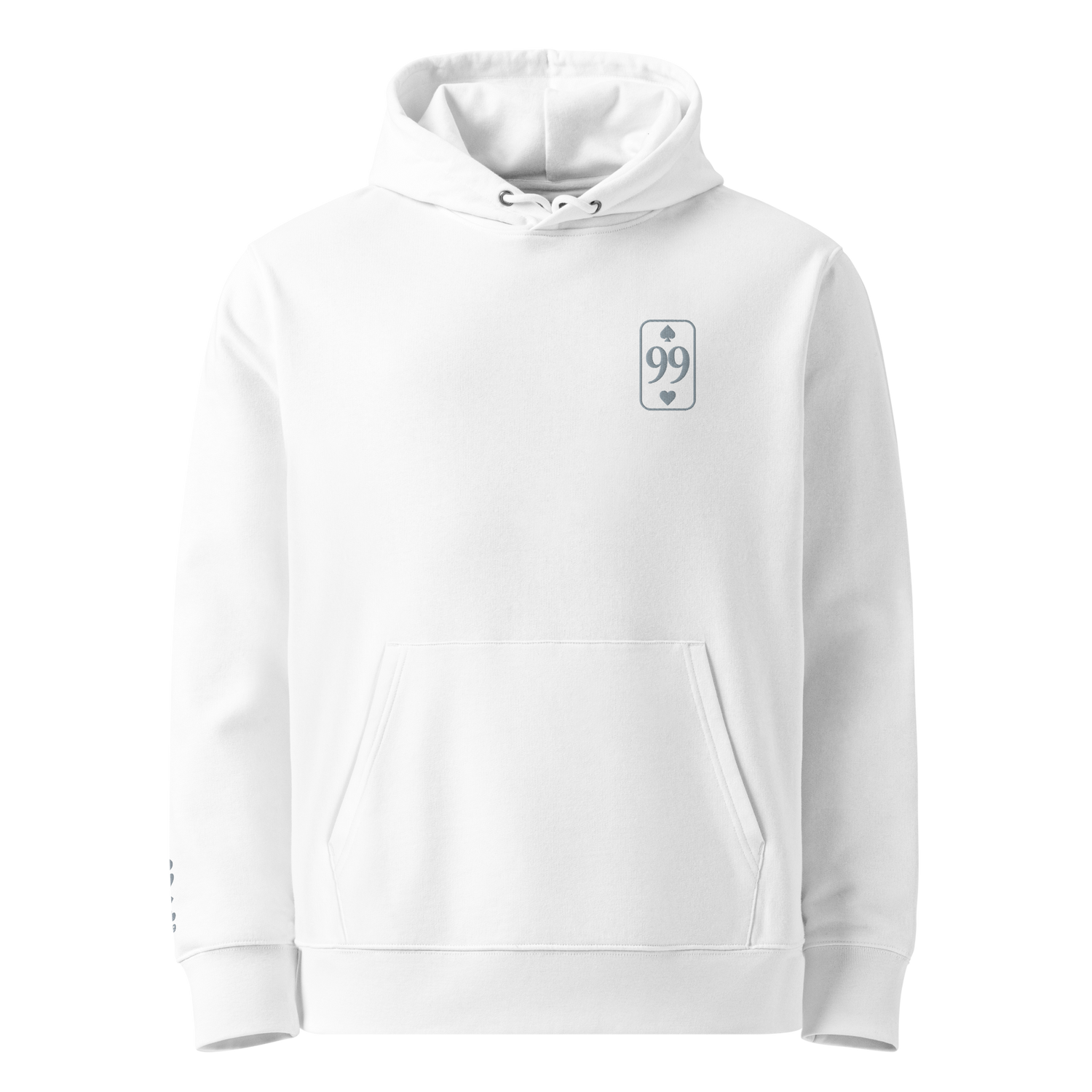 Hoodie Bio Essential Silver Edition — Blanc — vue de face