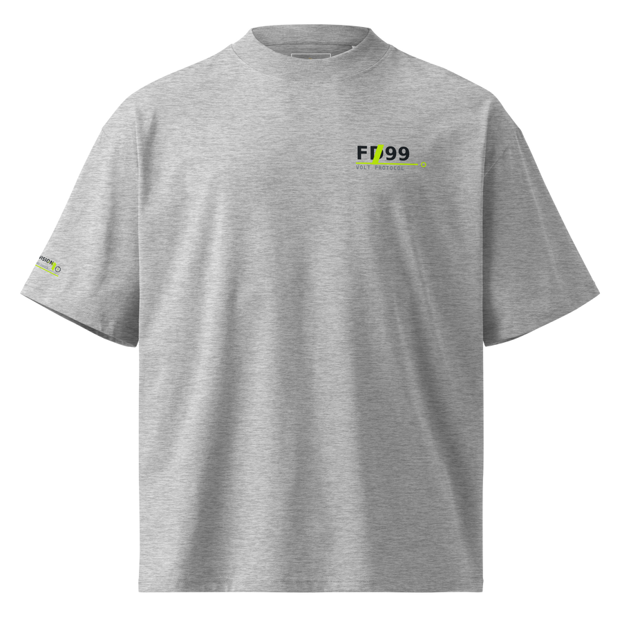 Future Division — HALO-9 Oversize Tee — Gris Chiné — Product mockup