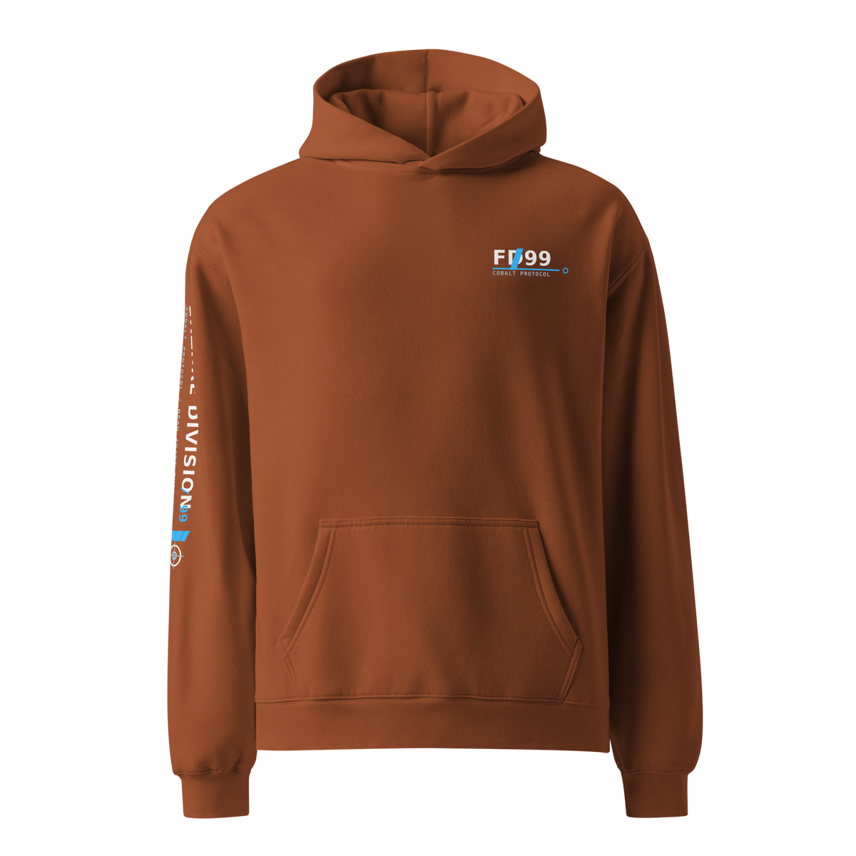 Future Division — VECTOR-9 Oversize Hoodie — Clay — Product mockup