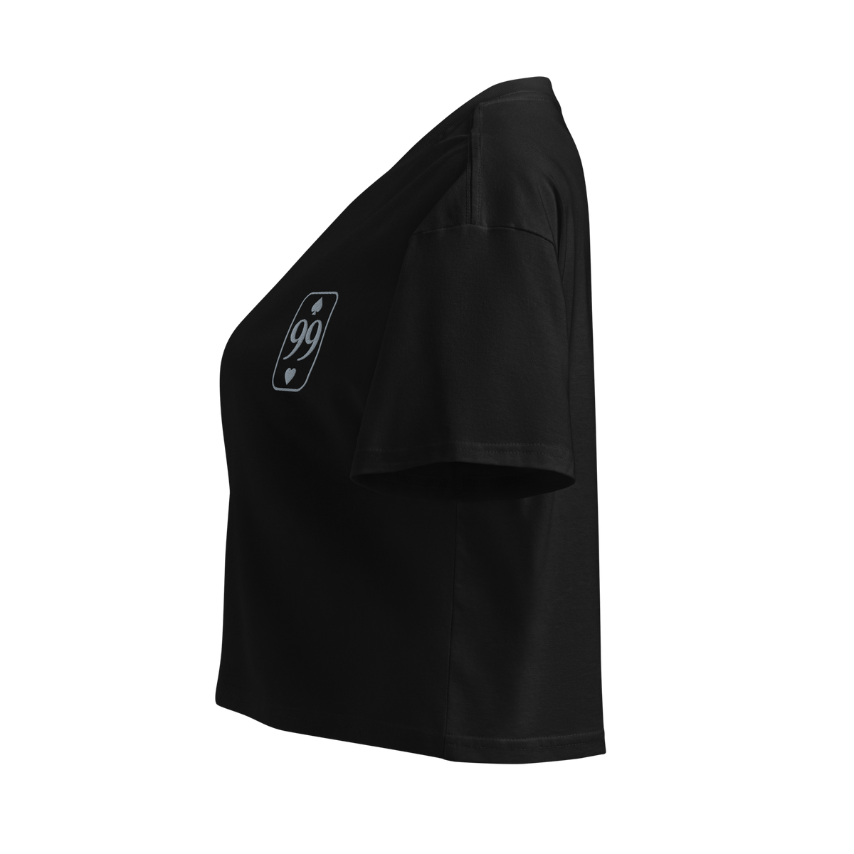 Crop Top Essential Silver Edition — Noir — profil gauche