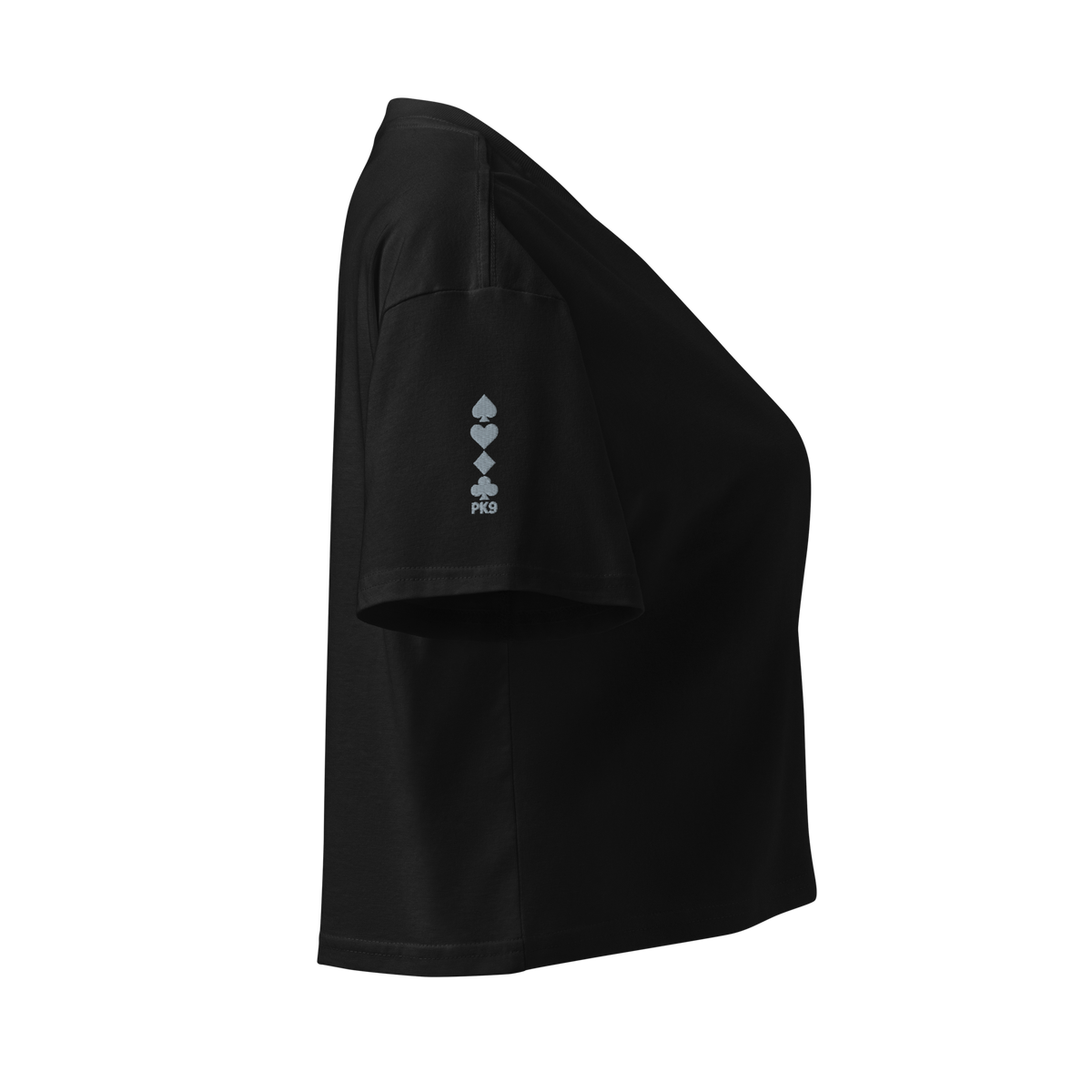 Crop Top Essential Silver Edition — Noir — profil droit