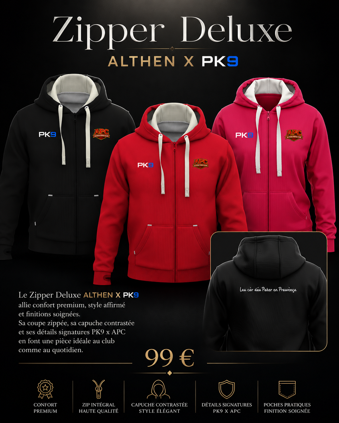 Zipper Deluxe ALTHEN X PK9 - présentation luxe des coloris