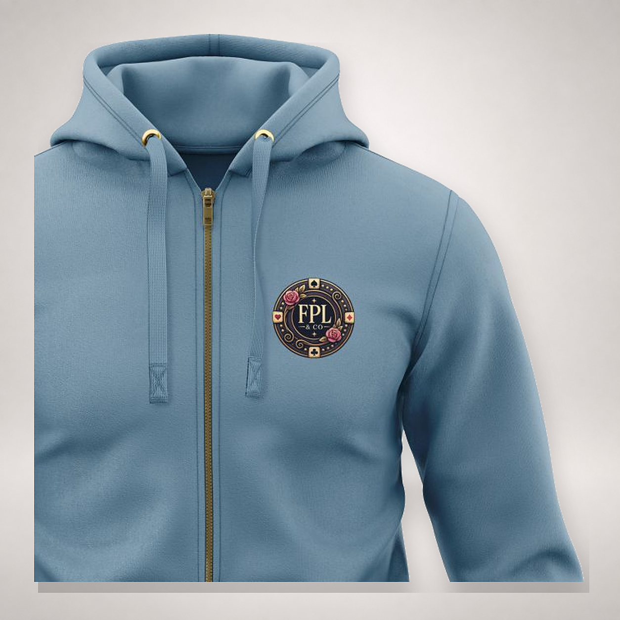 Zipper Deluxe FPL by PK9 — bleu acier detail face