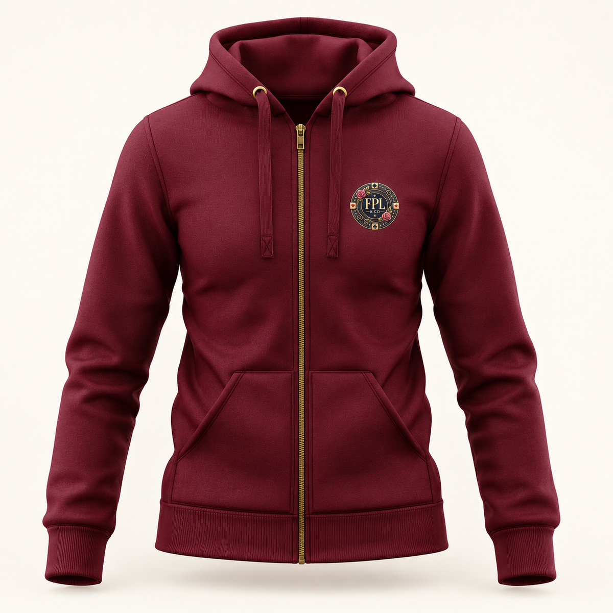 Zipper Deluxe FPL × PK9 — Bordeaux — ghost mannequin