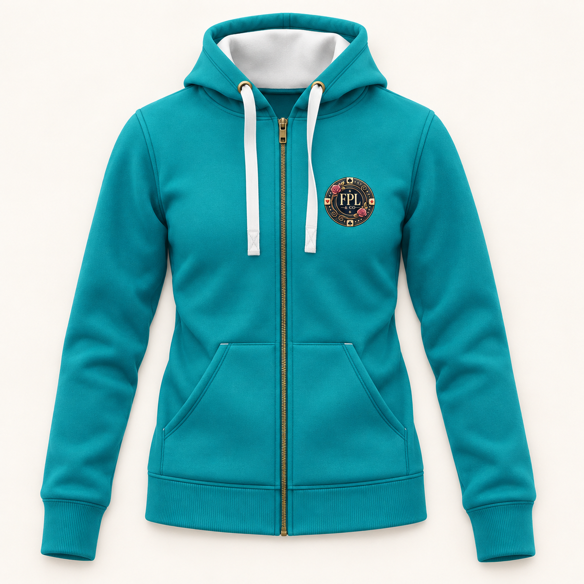 Zipper Deluxe FPL × PK9 — Turquoise — flat lay