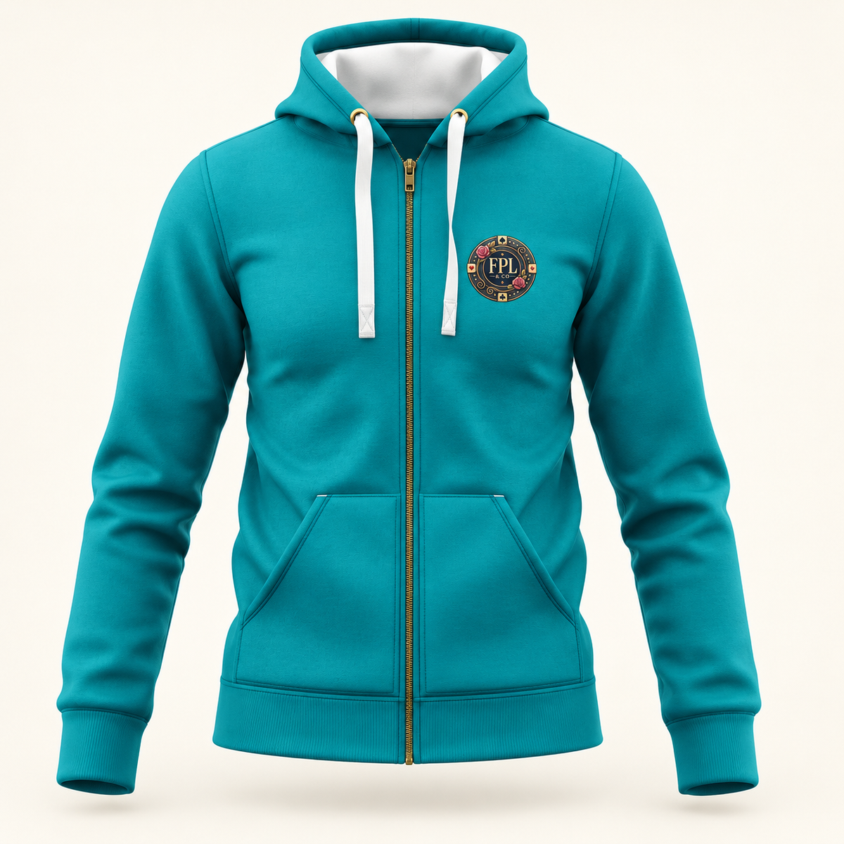 Zipper Deluxe FPL × PK9 — Turquoise — ghost mannequin