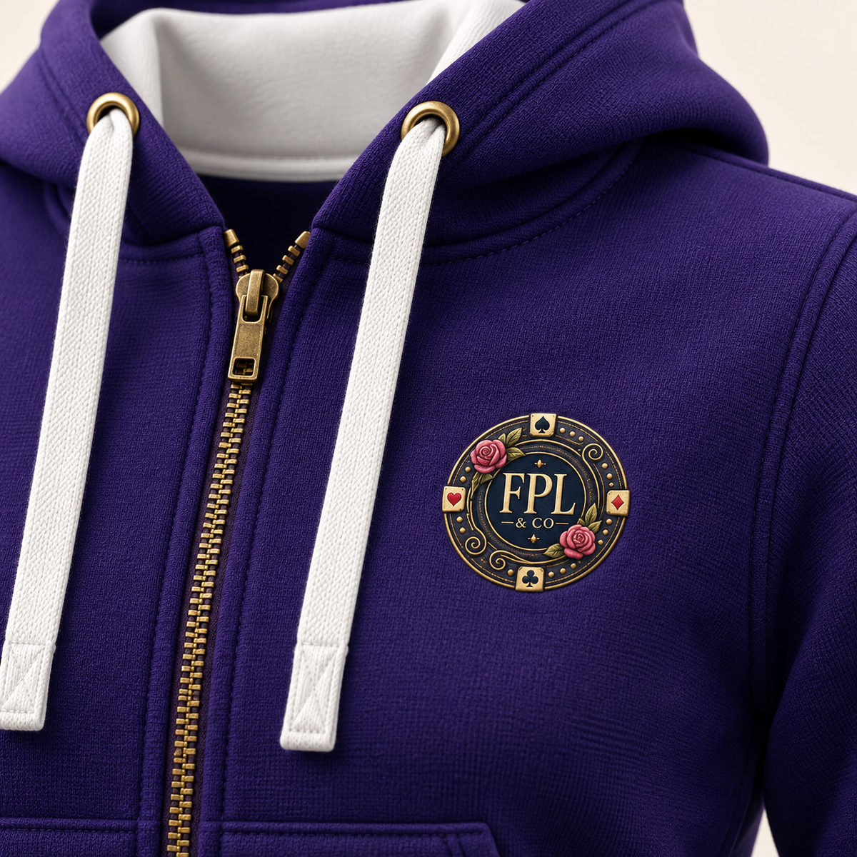 Zipper Deluxe FPL × PK9 — Violet — macro finitions